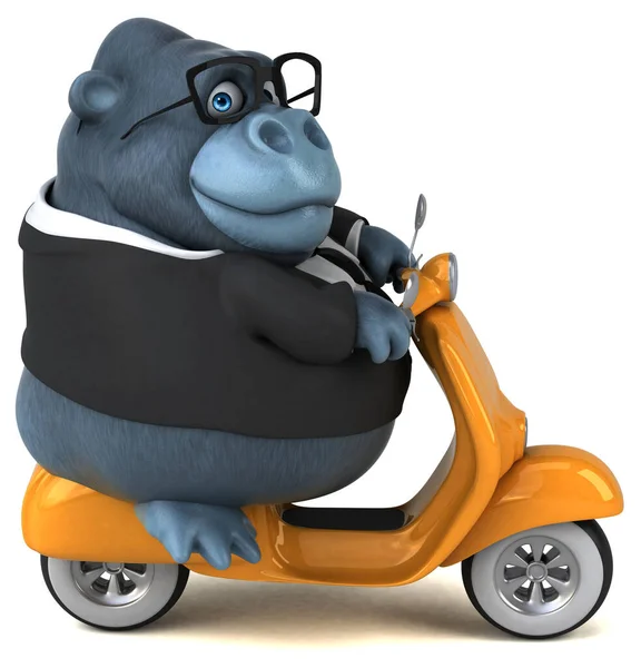 Fun Gorilla Scooter Illustration — Stock Photo, Image