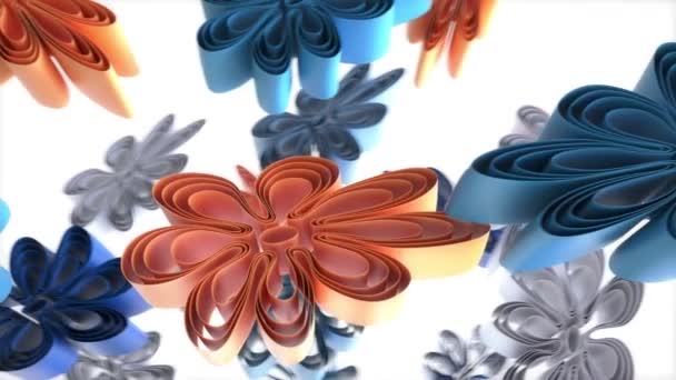 Flores Papel Hermoso Fondo Abstracto Animación — Vídeo de stock