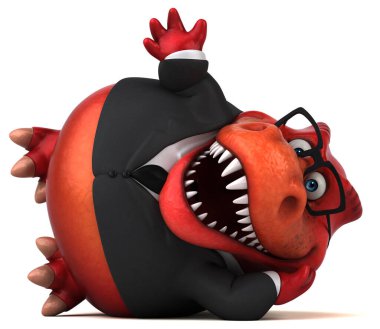 Eğlenceli Trex karakteri - 3B İllüstrasyon