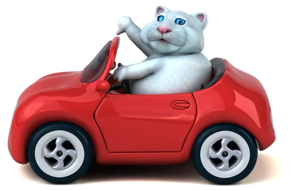 Fun Cat Car Ilustrace — Stock fotografie
