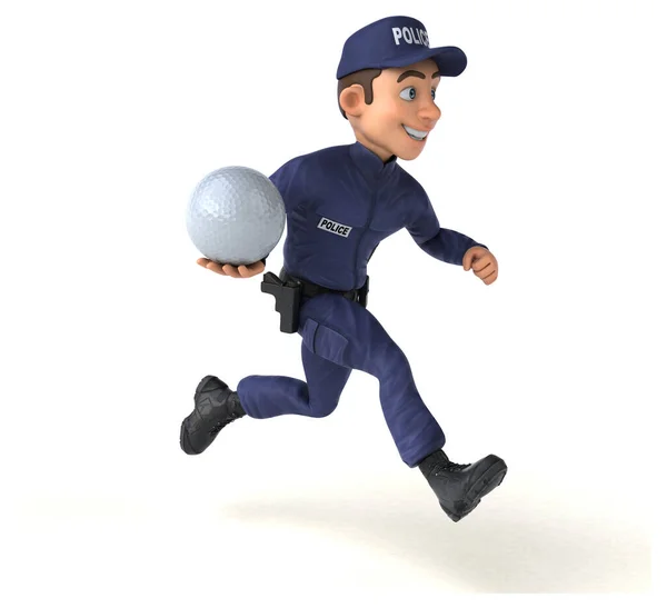 Διασκέδαση Απεικόνιση Ενός Κινούμενα Σχέδια Αστυνομικός Μπάλα — Φωτογραφία Αρχείου