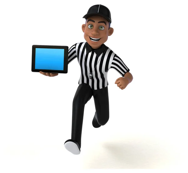 Fun Illustration American Referee Tablet — Stock Photo, Image