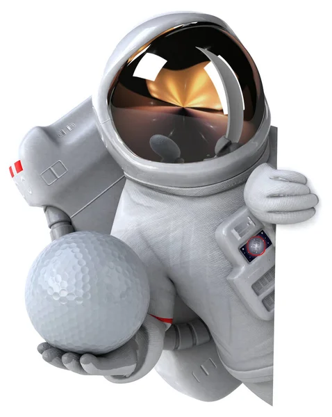 Spaß Astronaut Mit Ball Illustrationll — Stockfoto