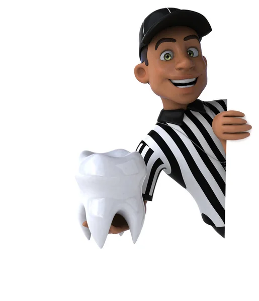 Fun Illustration American Referee Tooth — Stock Photo, Image