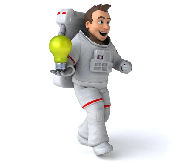 Rolig Astronaut Med Lampa Illustration — Stockfoto
