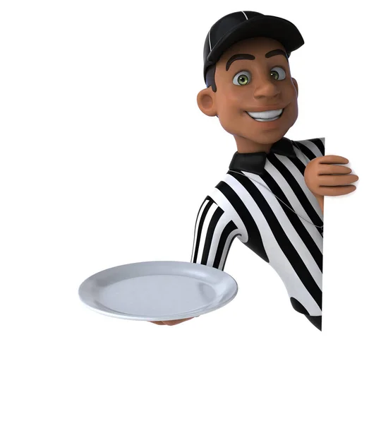 Fun Illustration American Referee Plate — Stock Photo, Image