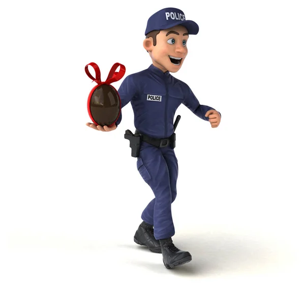 Забавная Иллюстрация Полицейского Яйцом — стоковое фото
