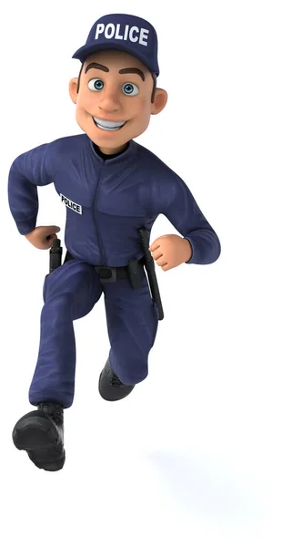 Ilustração Divertida Personagem Desenho Animado Policial — Fotografia de Stock