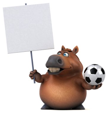 Top ile eğlenceli at - 3D Görüntü