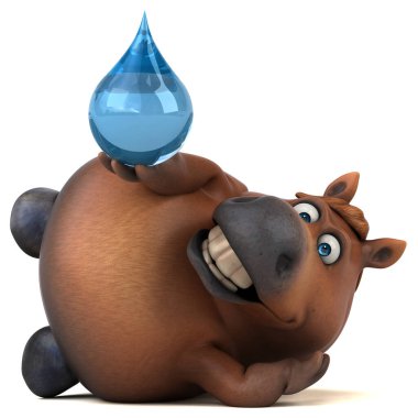 Düşürme ile eğlenceli at - 3D Görüntü