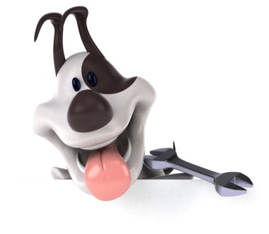 Aletli eğlenceli köpek - 3B Görüntü