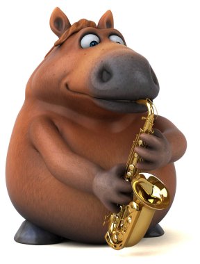 Eğlenceli at oyunu - 3D İllüstrasyon