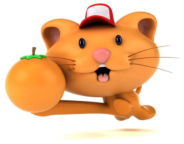 Leuke Kat Met Oranje Illustratie — Stockfoto