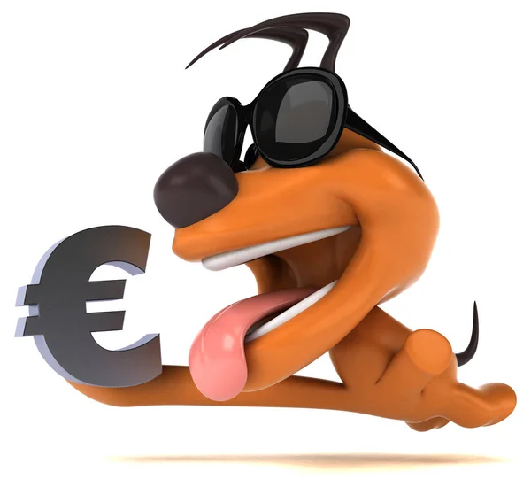 Fun Dog Ευρώ Εικονογράφηση — Φωτογραφία Αρχείου