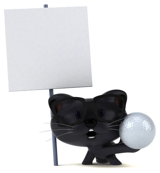 Fun Katze Mit Ball Illustration — Stockfoto