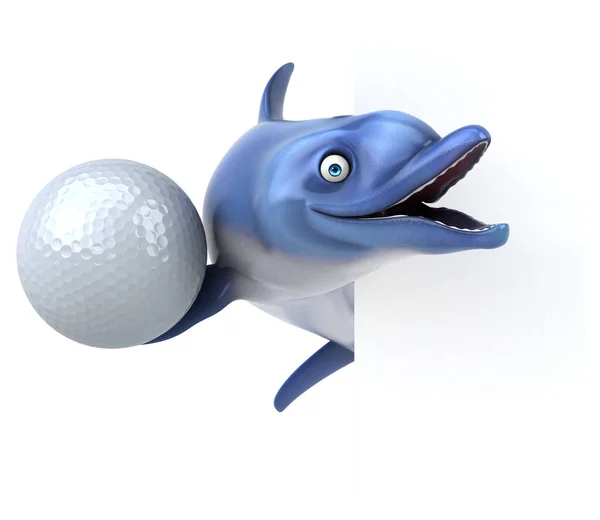 Leuke Dolfijn Met Bal Illustratie — Stockfoto