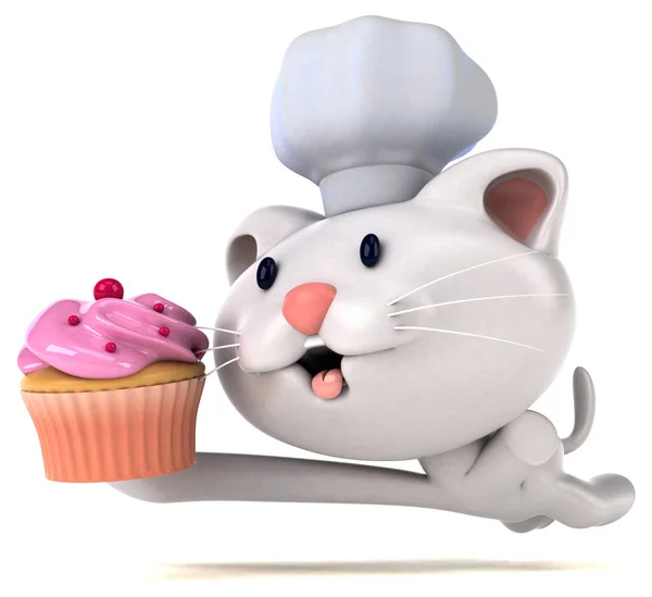 Fun Cat Cupcake Illustration — Stock Photo, Image