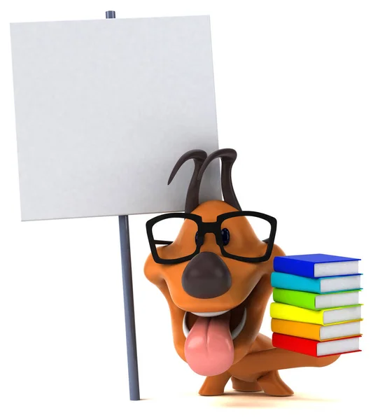 Fun Dog Books Illustration — Stock Photo, Image