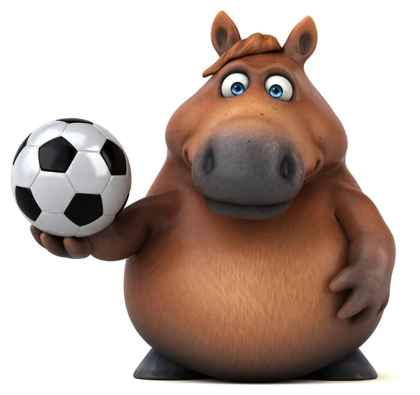 Cavalo Divertido Com Bola Ilustração — Fotografia de Stock