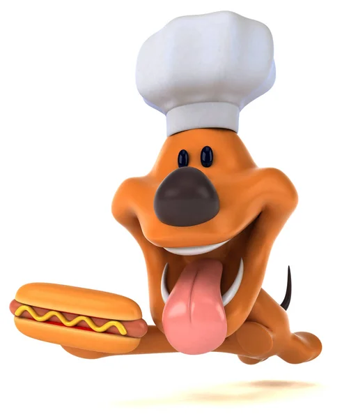 Spaßhund Mit Hotdog Illustration — Stockfoto