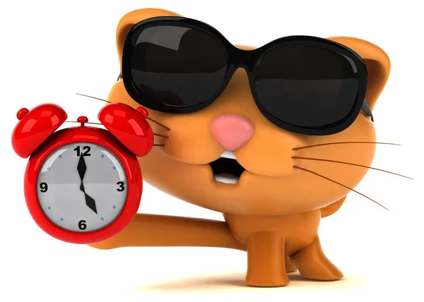 Fun Cat Clock Illustration — Stock Photo, Image