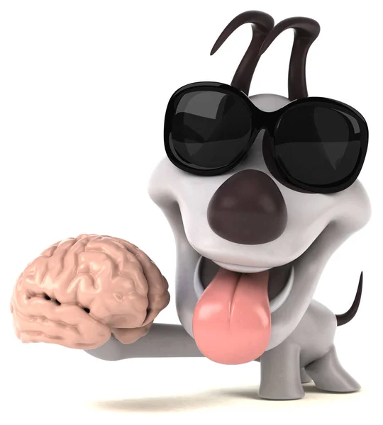 Весела Собака Мозком Ілюстрація — стокове фото