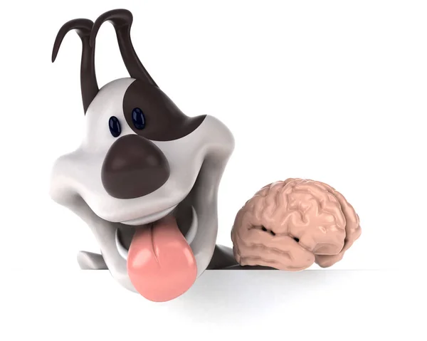 Divertido Perro Con Cerebro Ilustración —  Fotos de Stock