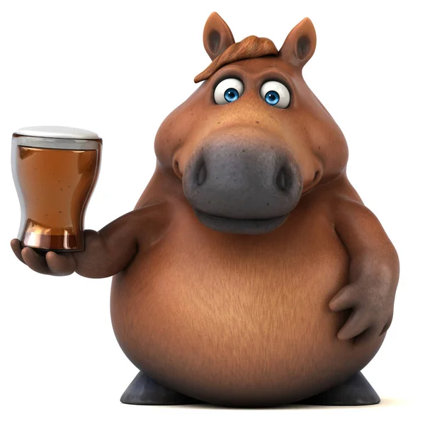 Веселий Кінь Пивом Ілюстрація — стокове фото