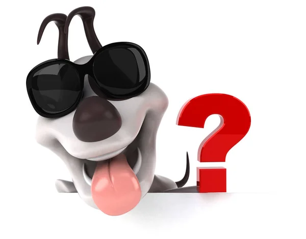 Fun Dog Question Illustration — Stok Foto