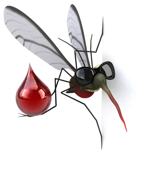 Mosquito Con Gota Ilustración —  Fotos de Stock