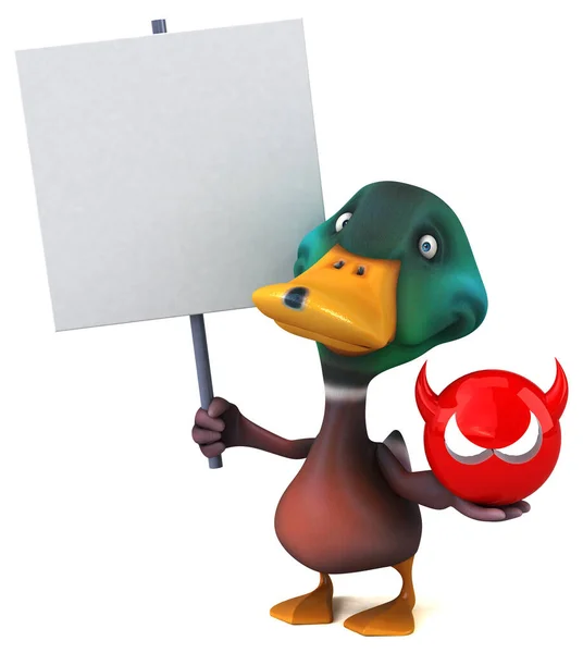 Canard Amusant Avec Virus Illustration — Photo