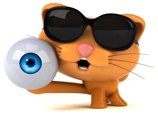 有眼睛的有趣猫 3D图解 — 图库照片
