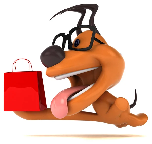 Divertido Perro Compras Ilustración —  Fotos de Stock