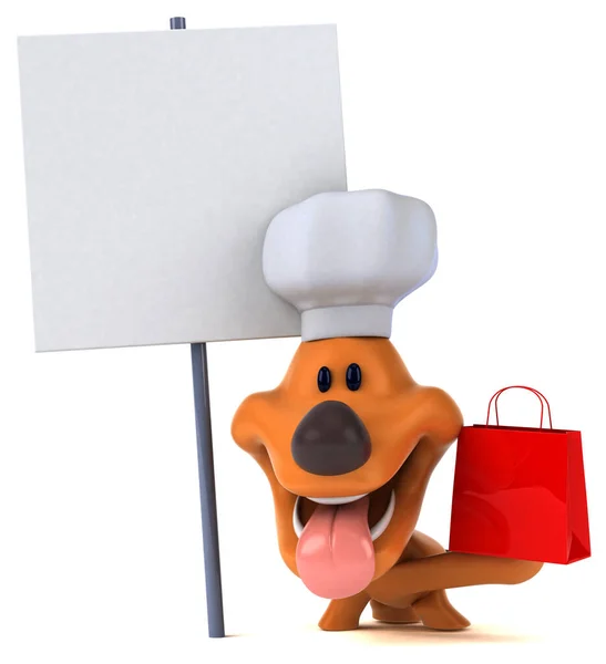 Fun Dog Shopping Illustration — Stockfoto