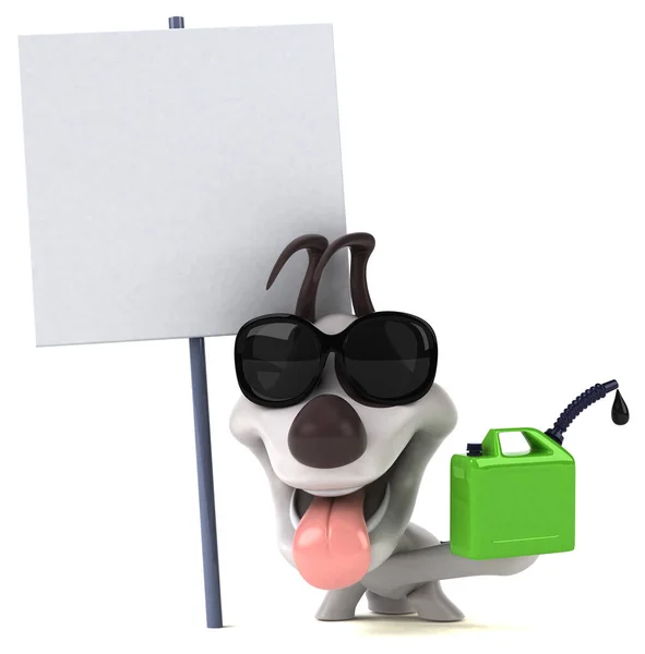 Leuke Hond Met Olie Illustratie — Stockfoto