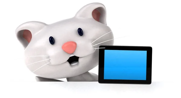 Fun Cat Tablet Illustration — Stock Photo, Image