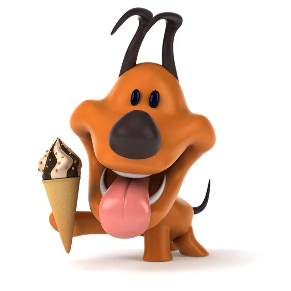 Fun Dog Ice Cream Illustration — Stock Photo, Image