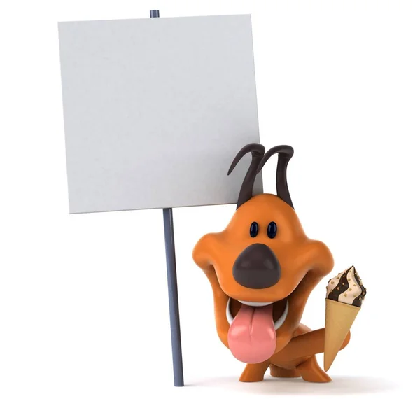 Leuke Hond Met Ijs Illustratie — Stockfoto