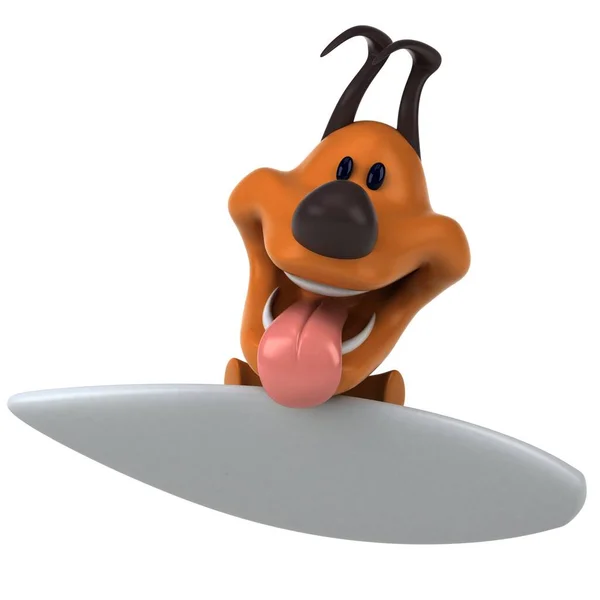 楽しい犬のスケート 3Dイラスト — ストック写真