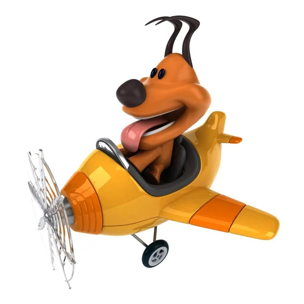 Cão Divertido Avião Ilustração — Fotografia de Stock