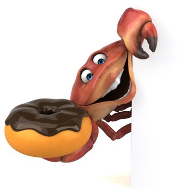 Çörekle eğlenceli yengeç - 3D Görüntü