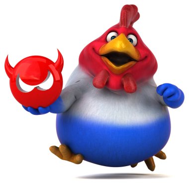 Virüslü eğlenceli tavuk - 3D Görüntü