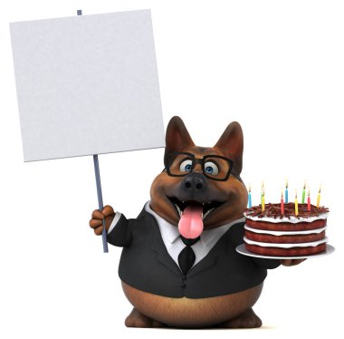 Pastalı eğlenceli köpek - 3D Görüntü