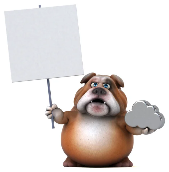 Fun Bulldog Cloud Illustration — Stock Photo, Image