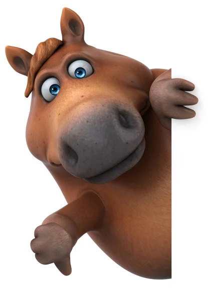 楽しい馬のキャラクター 3Dイラスト — ストック写真
