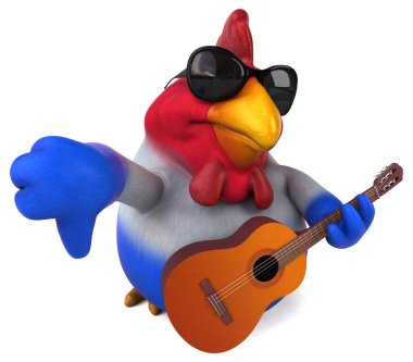 Gitar - 3d çizim ile eğlenceli tavuk