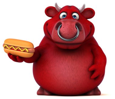 Hotdog ile Red bull - 3d İllüstrasyon