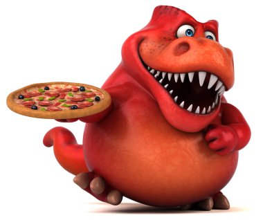 Pizza - 3d çizim ile eğlenceli dinozor