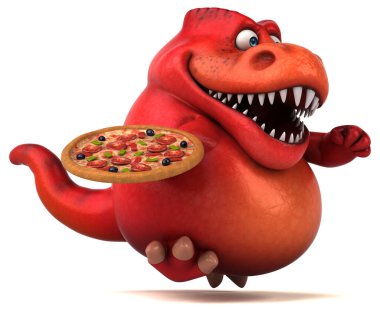 Pizza - 3d çizim ile eğlenceli dinozor