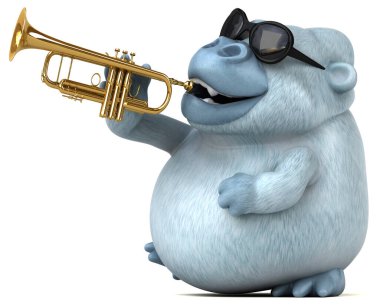 Eğlenceli yeti oyunu - 3D İllüstrasyon